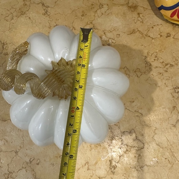 White Glass Pumpkin Decor - Picture 6 of 7